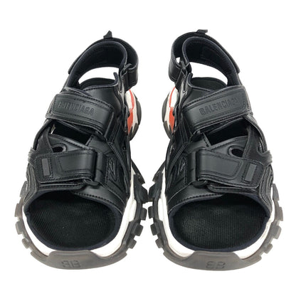 BALENCIAGA Sandals 655954 Leather, Rubber black velcro strap truck mens 40