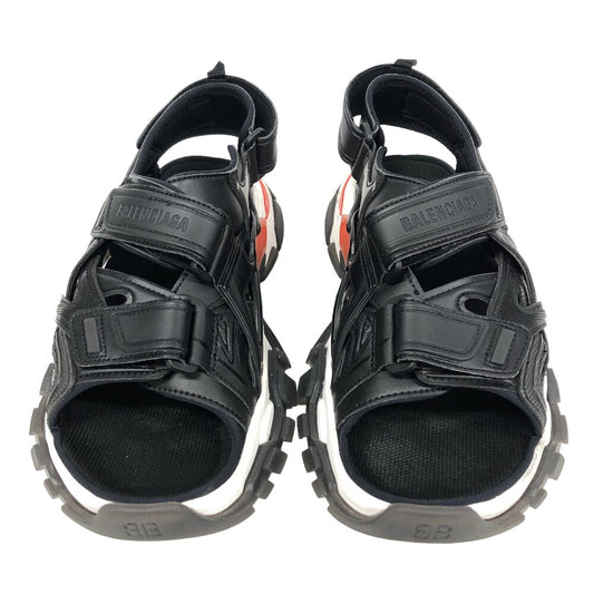 BALENCIAGA Sandals 655954 Leather, Rubber black velcro strap truck mens 40