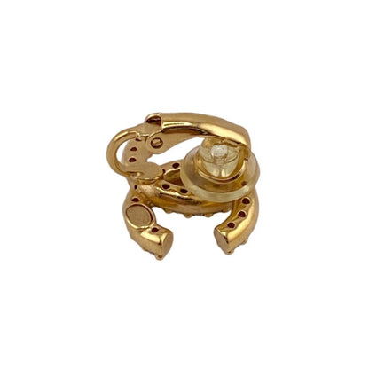 CHANEL Earring Gold Plated gold Rhinestone COCO Mark