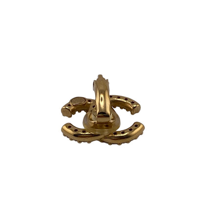 CHANEL Earring Gold Plated gold Rhinestone COCO Mark