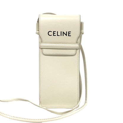 CELINE Pouch leather white By Edith Slimane Women Used
