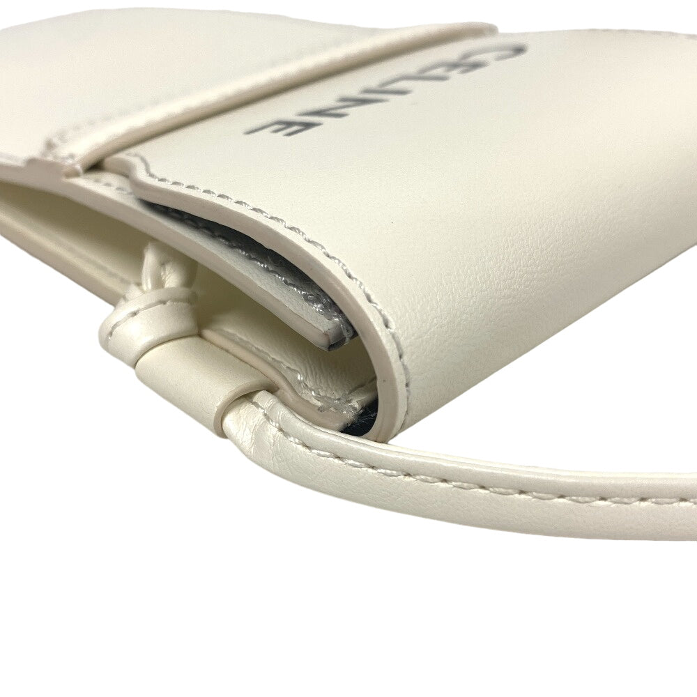 CELINE Pouch leather white By Edith Slimane Women Used