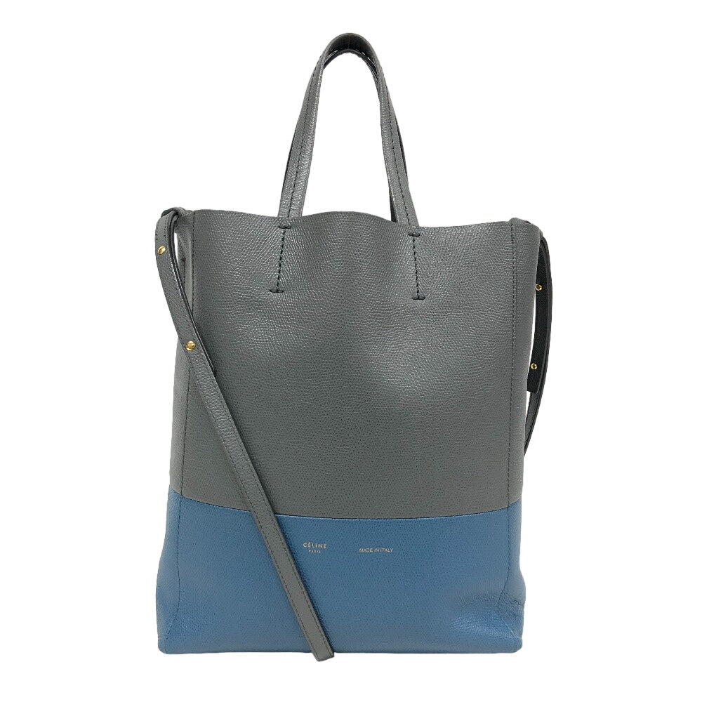 CELINE Handbag leather gray 2WAYShoulder Vertical hippo small Women Used