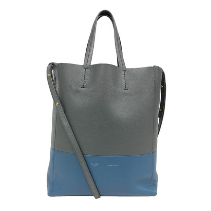 CELINE Handbag leather gray 2WAYShoulder Vertical hippo small Women Used