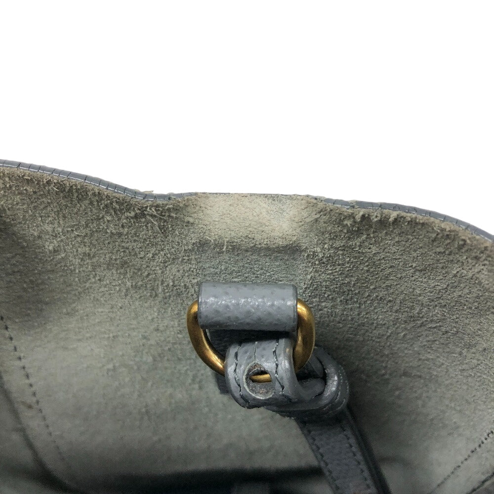 CELINE Handbag leather gray 2WAYShoulder Vertical hippo small Women Used