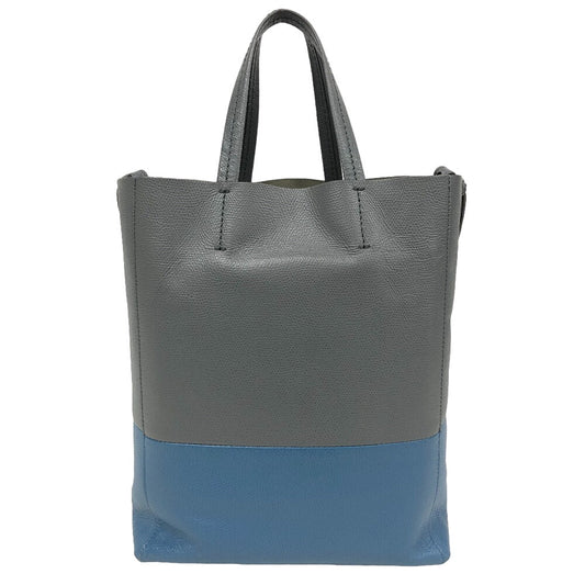 CELINE Handbag leather gray 2WAYShoulder Vertical hippo small Women Used