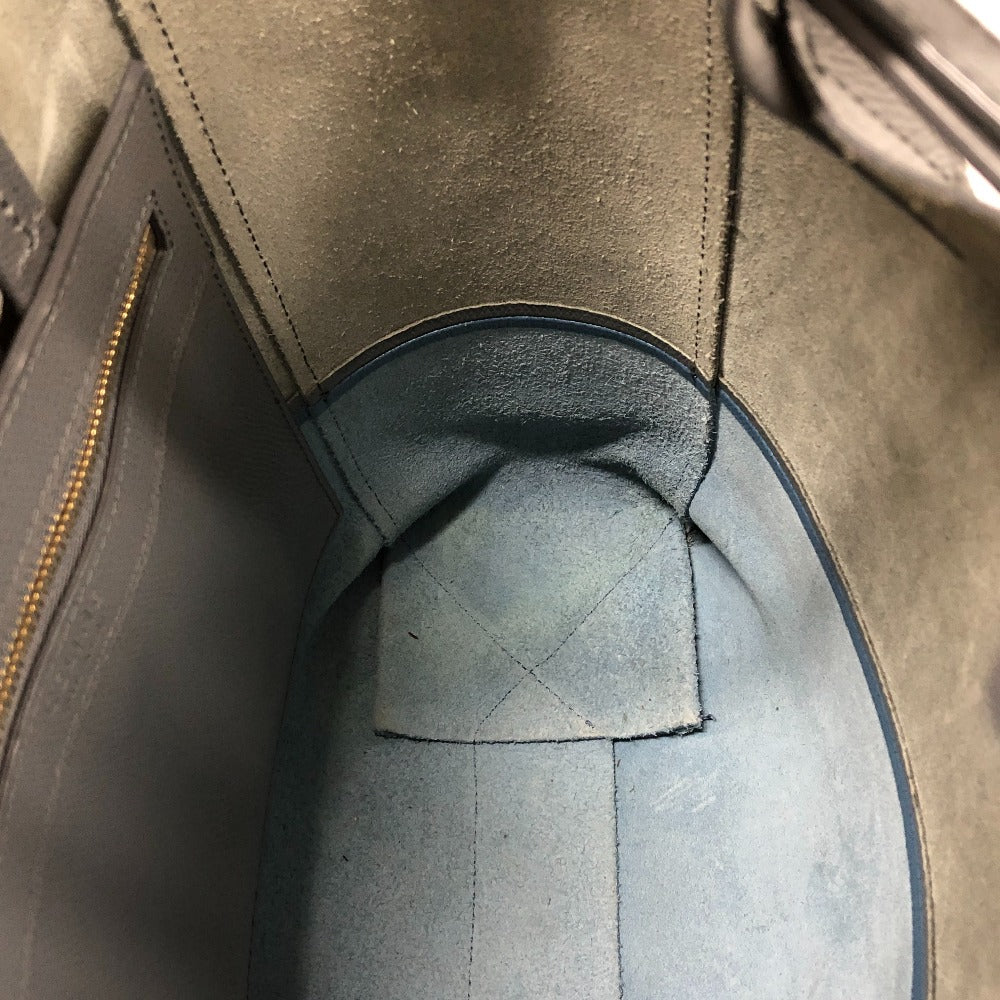 CELINE Handbag leather gray 2WAYShoulder Vertical hippo small Women Used