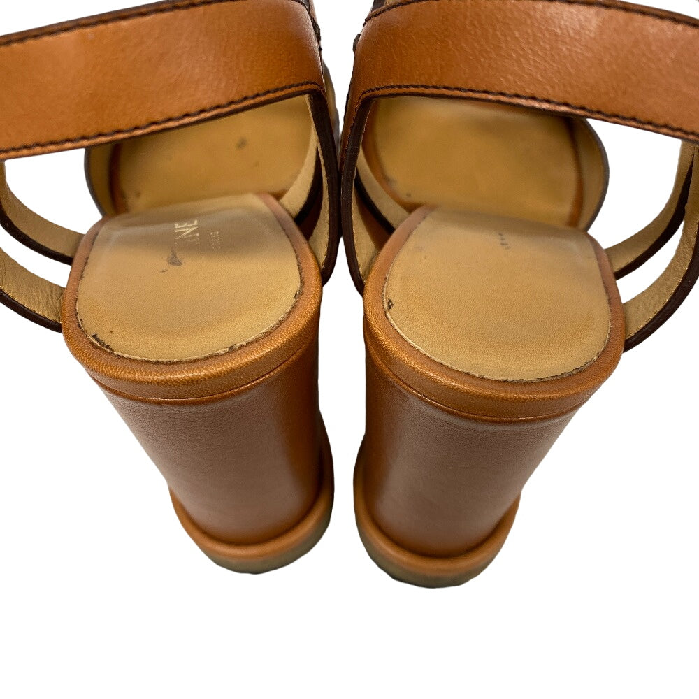 CELINE Sandals leather Brown Wedge sole sandals Triomphe Women 35 Used