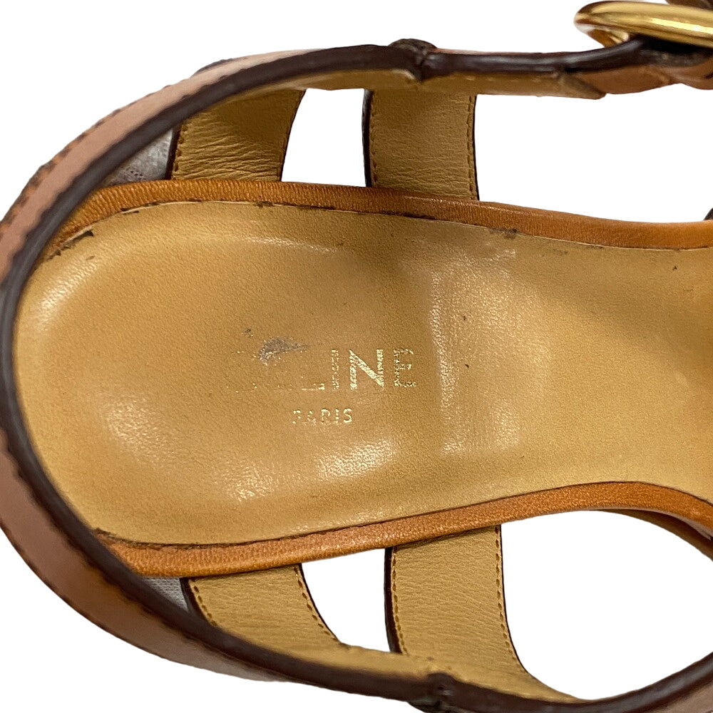 CELINE Sandals leather Brown Wedge sole sandals Triomphe Women 35 Used