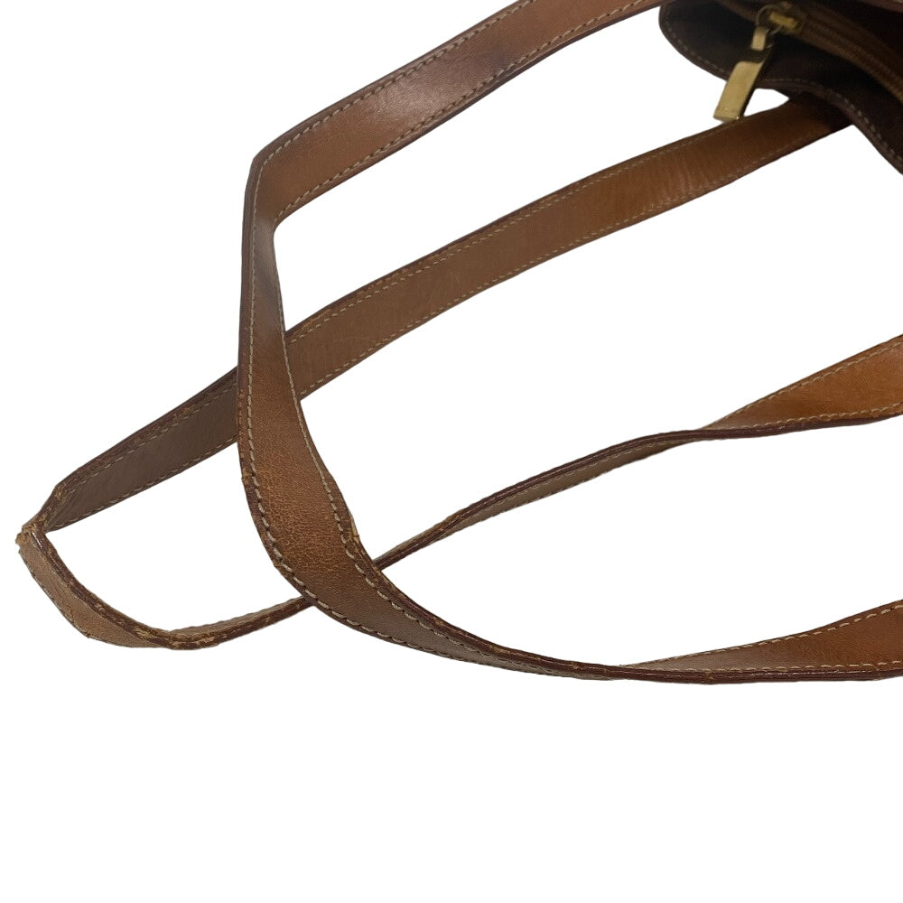 CELINE Tote Bag leather Brown one belt Macadam Women Used