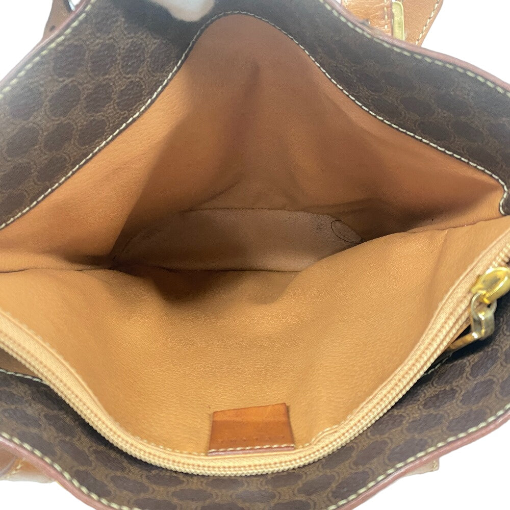 CELINE Tote Bag leather Brown one belt Macadam Women Used