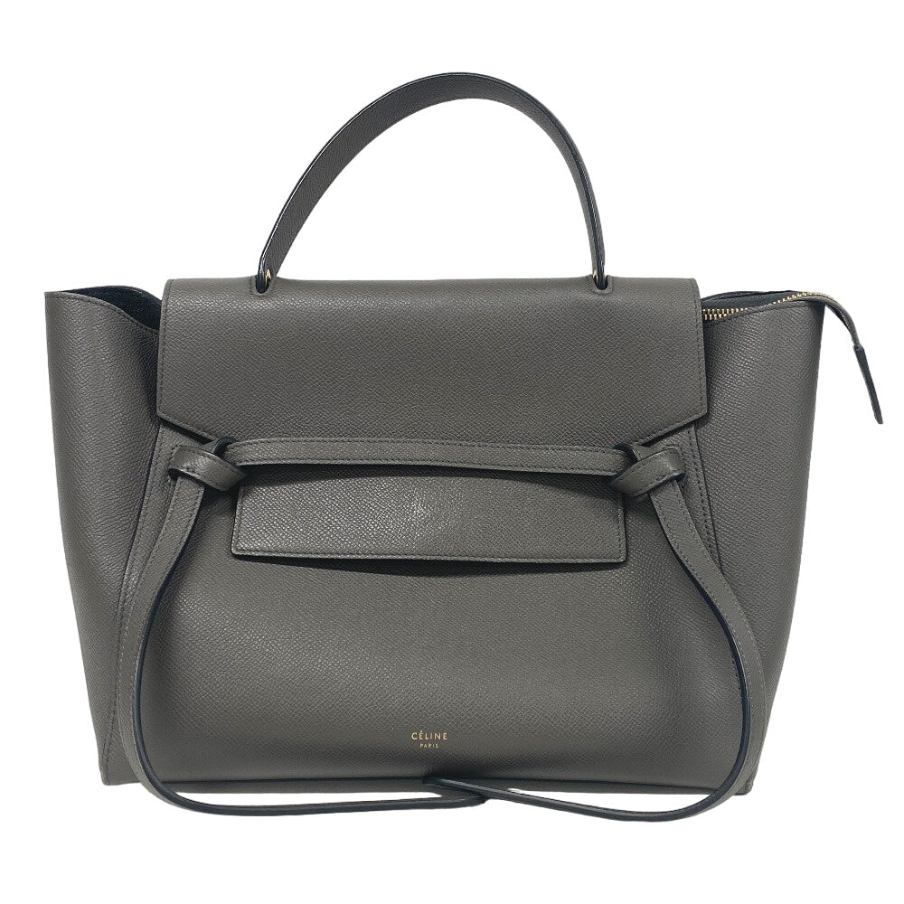 CELINE Handbag leather gray 2WAY Belt bag mini Women Used