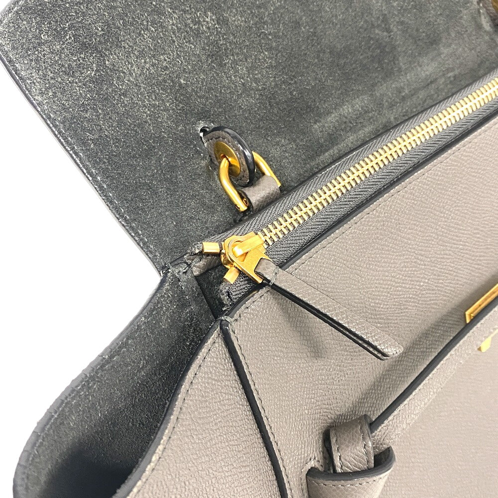 CELINE Handbag leather gray 2WAY Belt bag mini Women Used