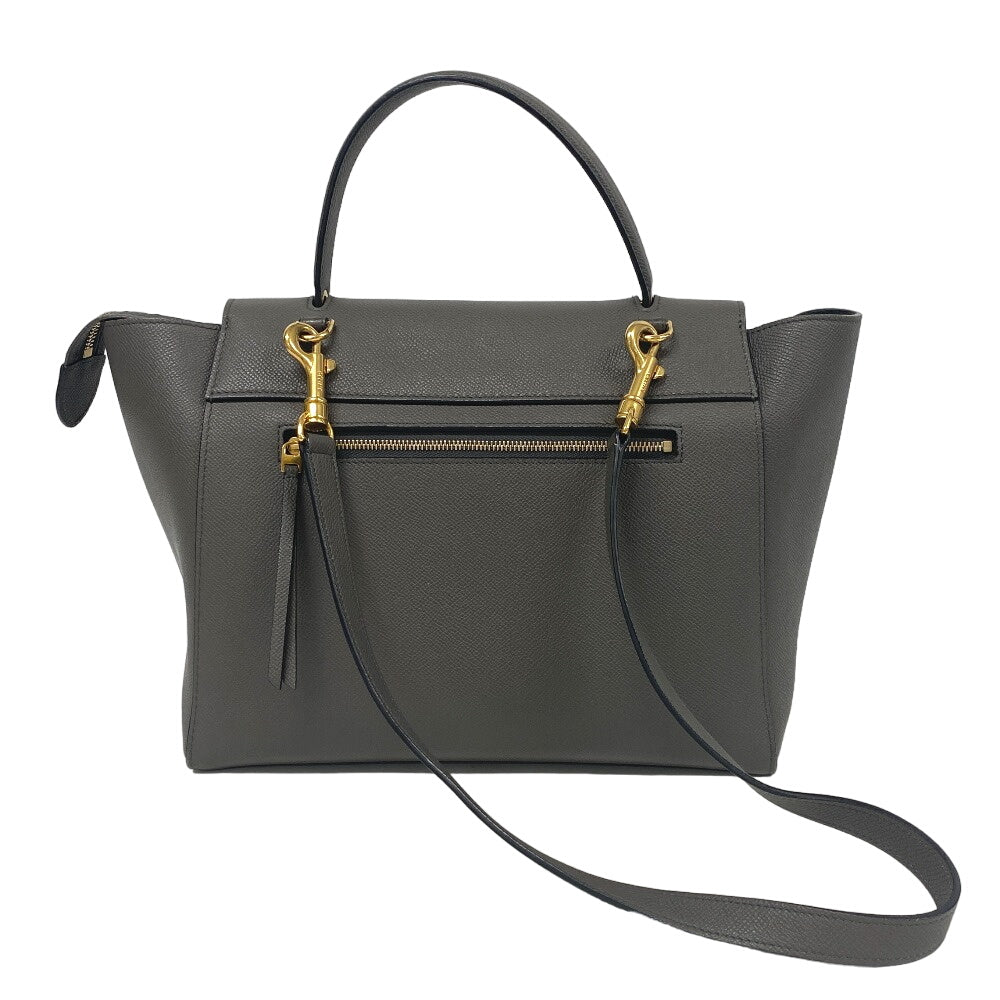 CELINE Handbag leather gray 2WAY Belt bag mini Women Used