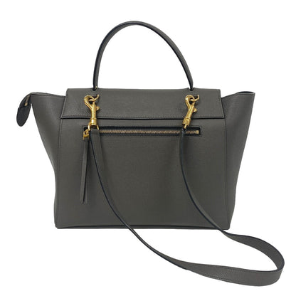 CELINE Handbag leather gray 2WAY Belt bag mini Women Used
