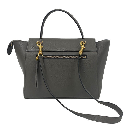CELINE Handbag leather gray 2WAY Belt bag mini Women Used