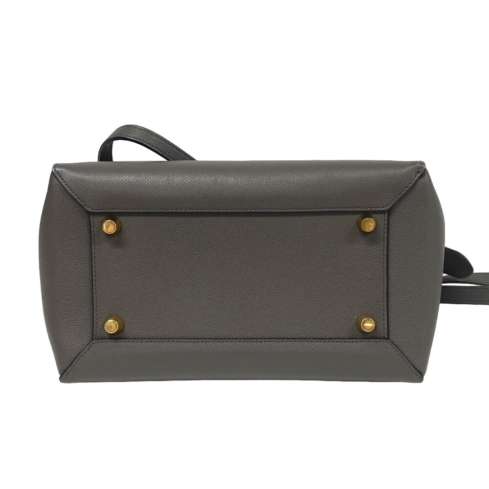 CELINE Handbag leather gray 2WAY Belt bag mini Women Used