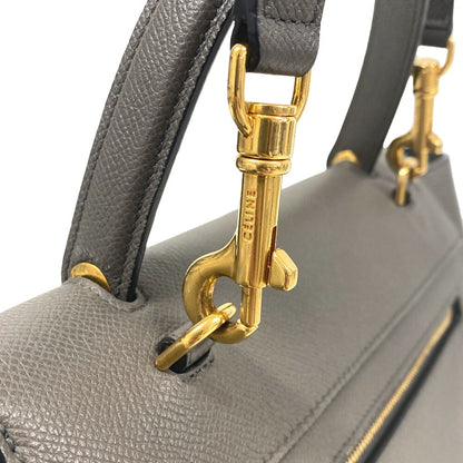 CELINE Handbag leather gray 2WAY Belt bag mini Women Used
