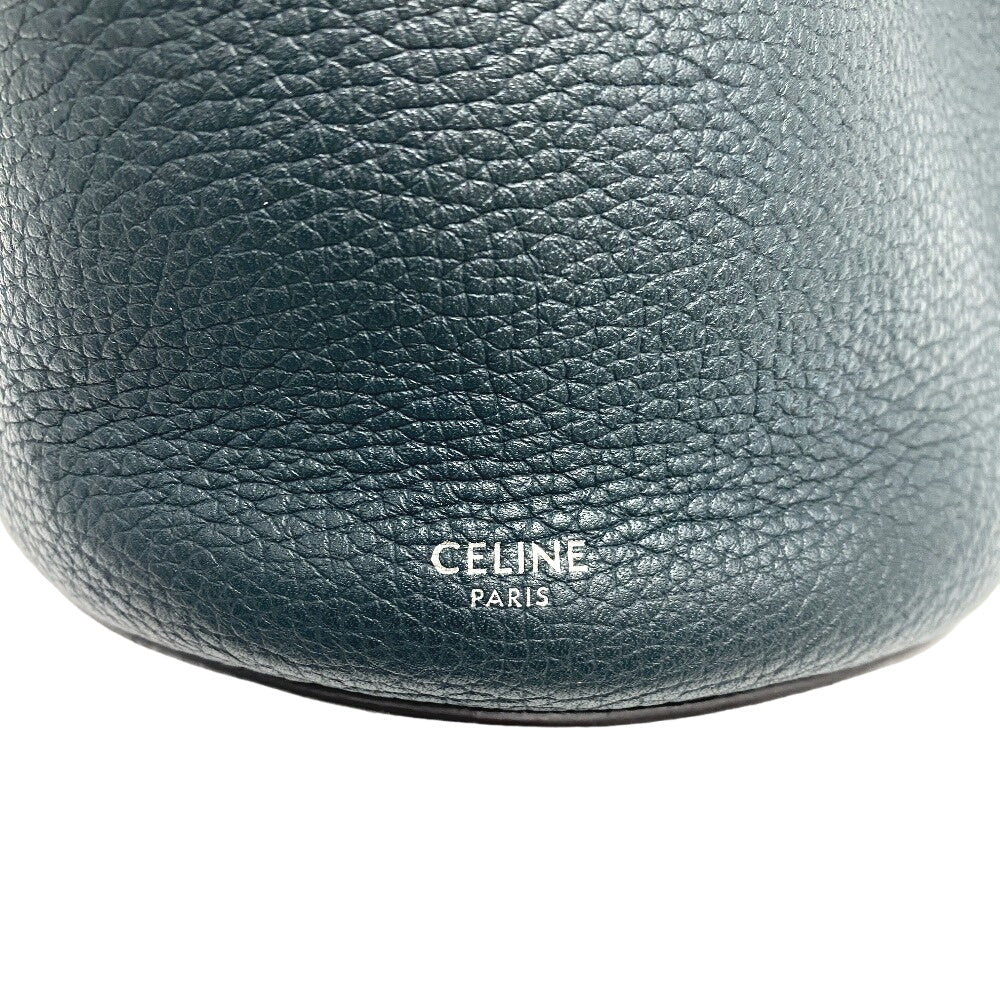 CELINE Handbag leather green Bucket Nano Big bag Women Used
