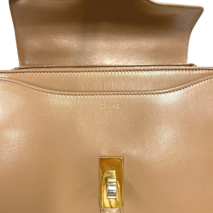 CELINE Handbag leather beige 2WAY Shoulder Bag 16 Says Small Women Used