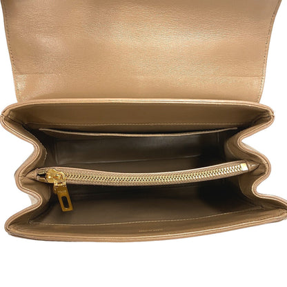 CELINE Handbag leather beige 2WAY Shoulder Bag 16 Says Small Women Used