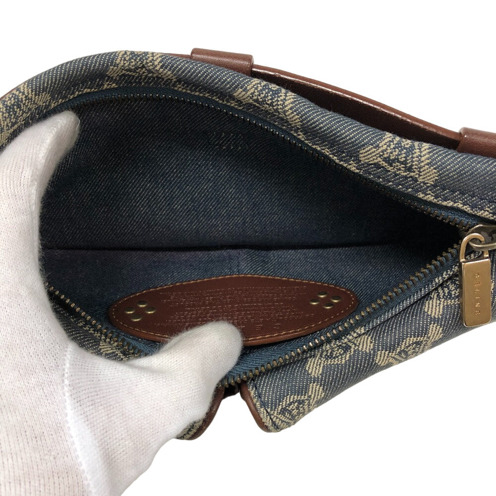 CELINE Sling bag Denim, Leather blue Waist pouch Macadam Triomphe Women Used
