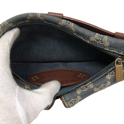 CELINE Sling bag Denim, Leather blue Waist pouch Macadam Triomphe Women Used