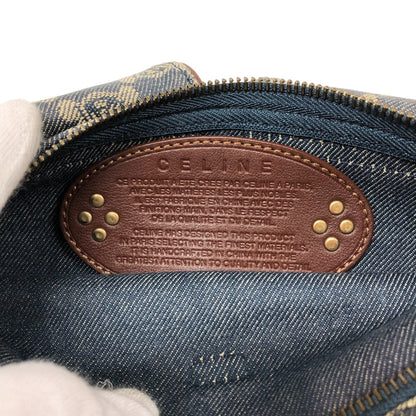 CELINE Sling bag Denim, Leather blue Waist pouch Macadam Triomphe Women Used