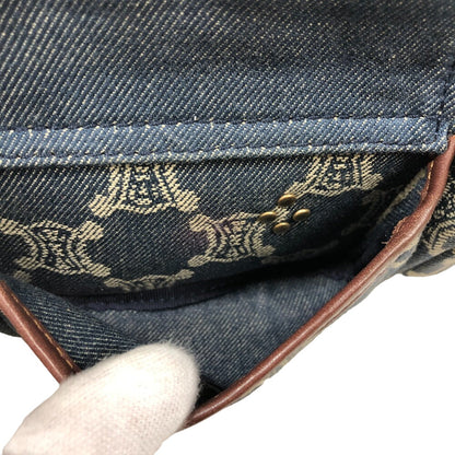 CELINE Sling bag Denim, Leather blue Waist pouch Macadam Triomphe Women Used