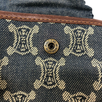 CELINE Sling bag Denim, Leather blue Waist pouch Macadam Triomphe Women Used