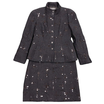 CHANEL setup P19919V11517 Cotton, Wool black tweed COCO Button