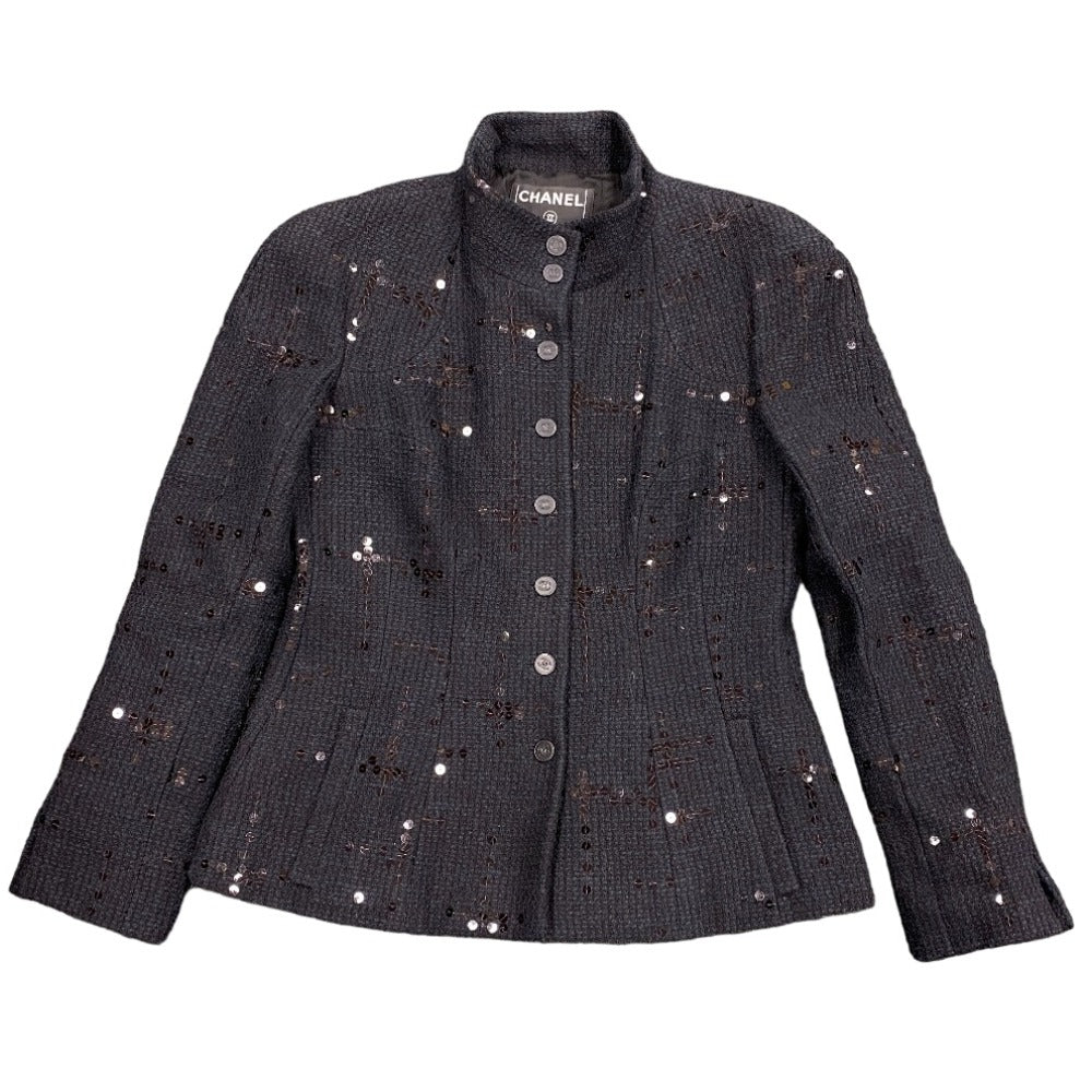 CHANEL setup P19919V11517 Cotton, Wool black tweed COCO Button