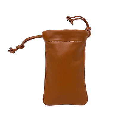 CELINE Mobile phones and smartphone accessories leather Brown phone pouch Triomphe Drawstring Women Used