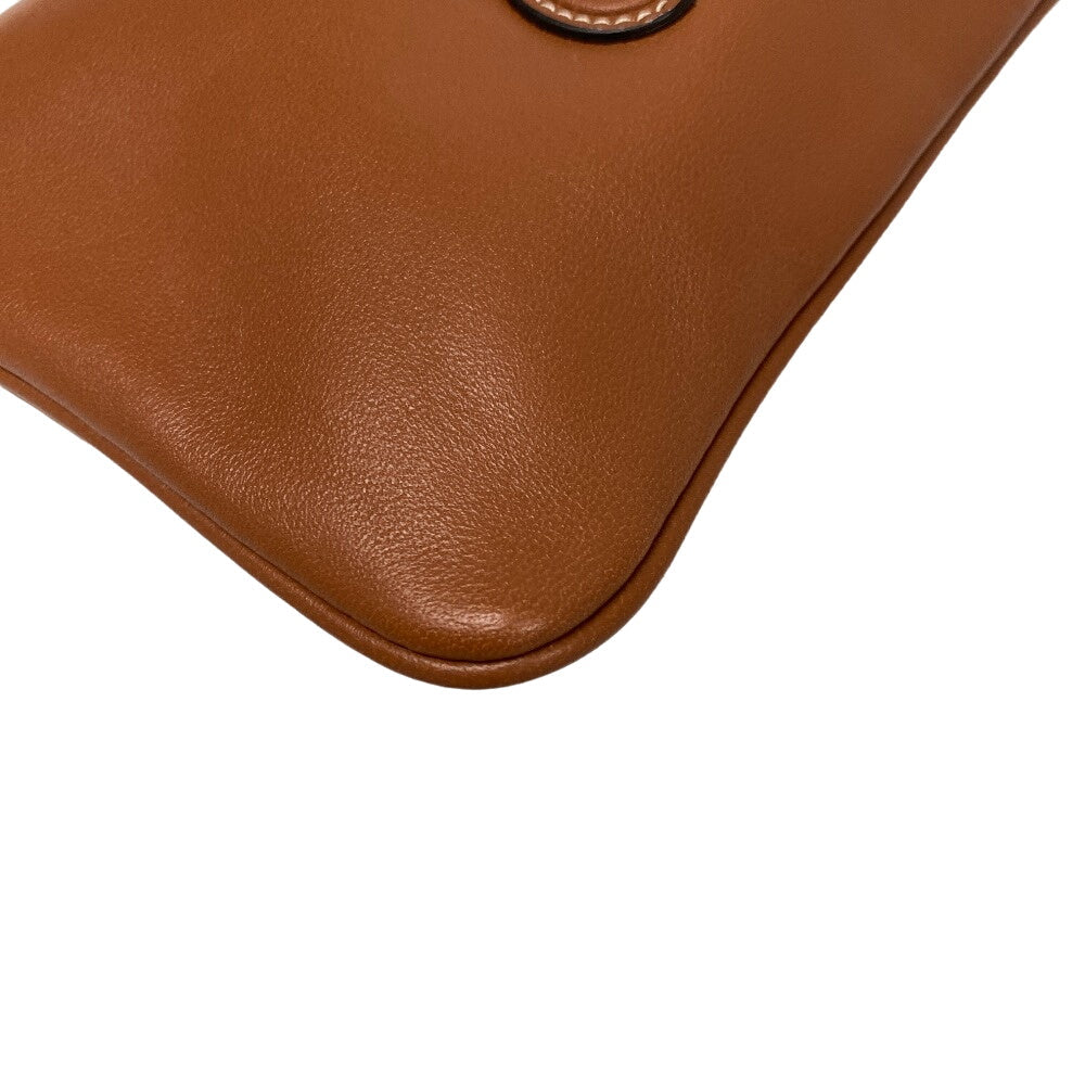 CELINE Mobile phones and smartphone accessories leather Brown phone pouch Triomphe Drawstring Women Used