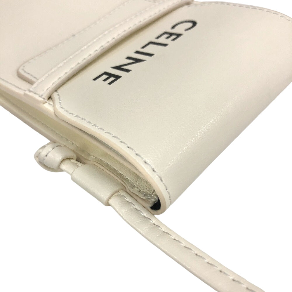 CELINE Pouch leather white Shoulder pouch Women Used
