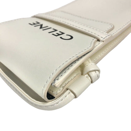 CELINE Pouch leather white Shoulder pouch Women Used