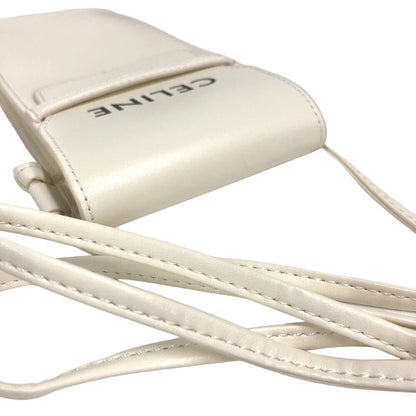 CELINE Pouch leather white Shoulder pouch Women Used
