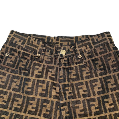 FENDI Pants Cotton, Polyester Brown Zucca 41