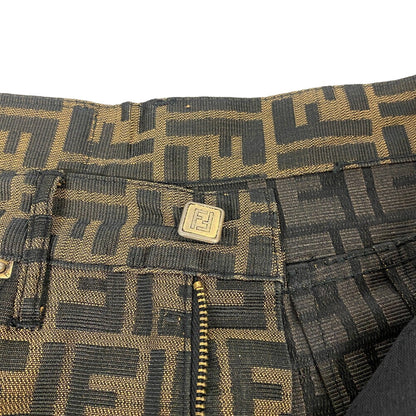 FENDI Pants Cotton, Polyester Brown Zucca 41