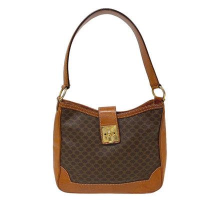 CELINE Shoulder Bag leather Brown Macadam Gancini Women Used