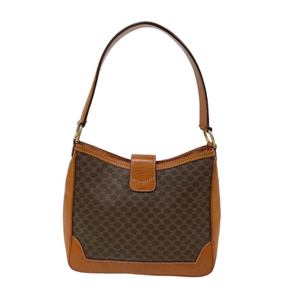 CELINE Shoulder Bag leather Brown Macadam Gancini Women Used