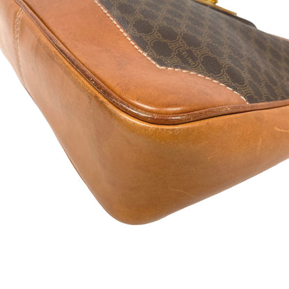 CELINE Shoulder Bag leather Brown Macadam Gancini Women Used