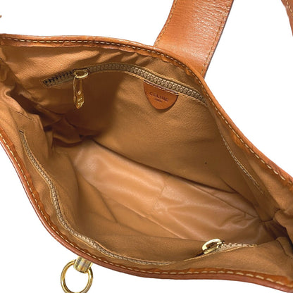 CELINE Shoulder Bag leather Brown Macadam Gancini Women Used