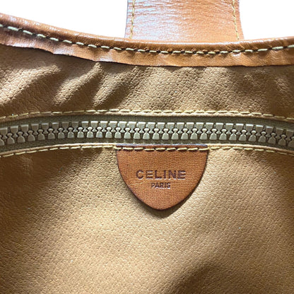 CELINE Shoulder Bag leather Brown Macadam Gancini Women Used
