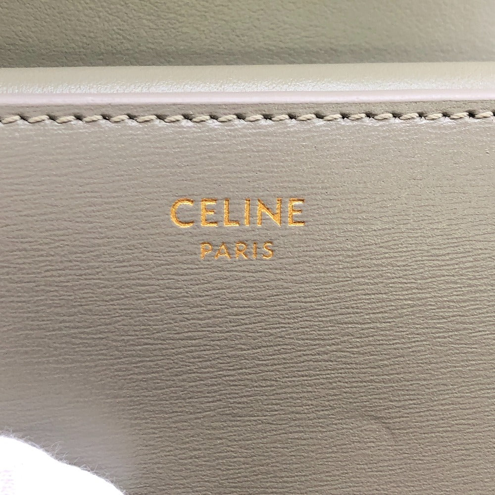 CELINE Tri-fold wallet leather green Triomphe Small flap wallet Women Used