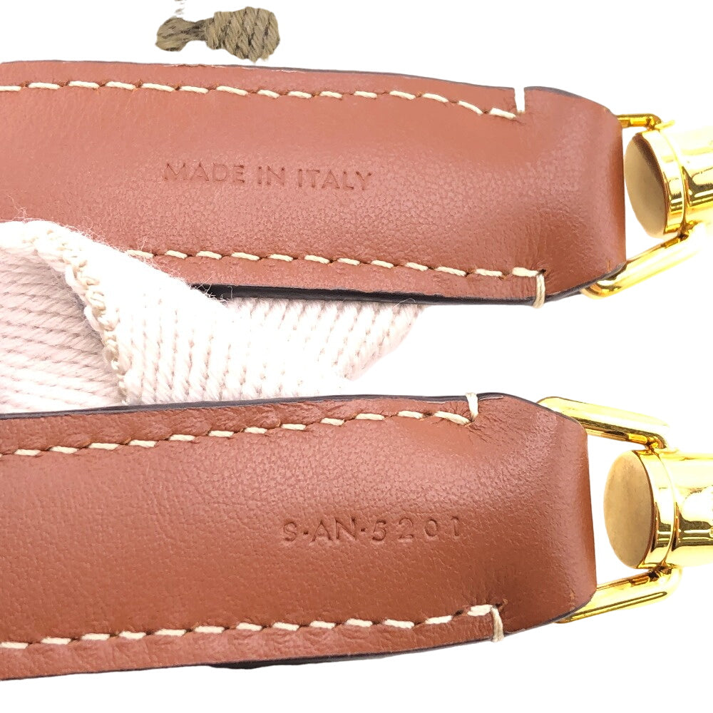 CELINE Shoulder strap Canvas, Leather khaki Women Secondhand