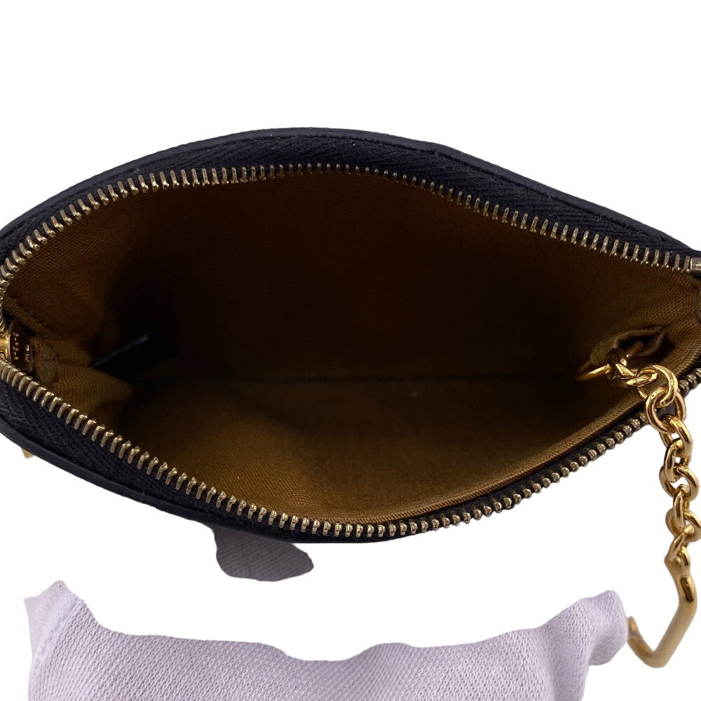 CELINE Coin case leather Brown logo Triomphe Women Secondhand