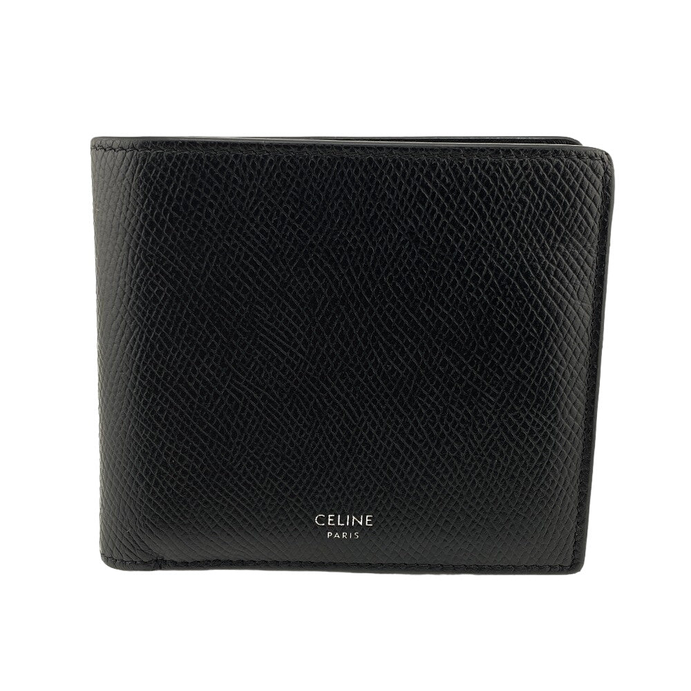 CELINE Bifold Wallet leather black Bi-fold mens Used