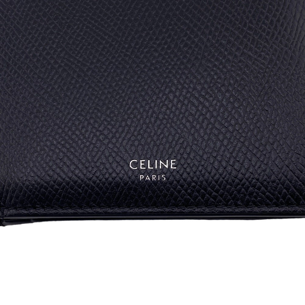 CELINE Bifold Wallet leather black Bi-fold mens Used