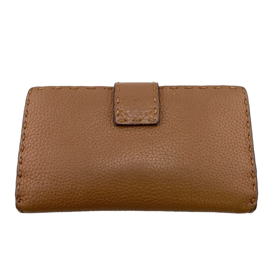 FENDI Long Wallet Purse 8M0308 leather Brown Celeria Peekaboo Women